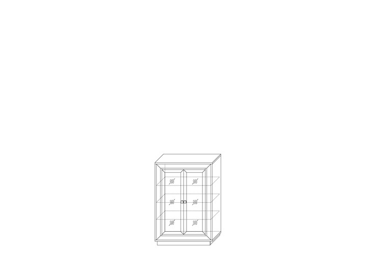 шкаф 2-х дверный (2 стеклодвери) низкий Прато 998, Ясень светлый \ жемчуг в Тавде - изображение 1
