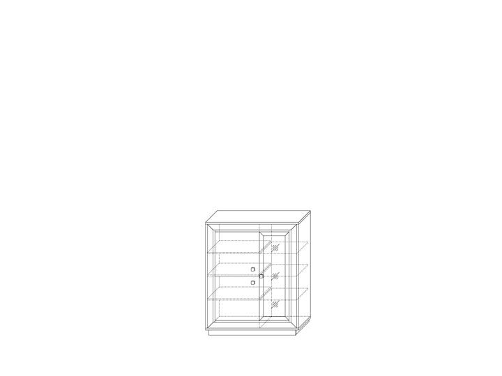 шкаф 3-х дверный (1 стеклодверь) низкий Прато 1179, Ясень светлый \ жемчуг в Красноуфимске - изображение 1