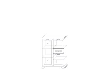 Шкаф низкий  (1 стеклодверь) Сиена, Бодега белый / патина золото в Полевском - предосмотр 1