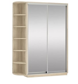 Шкаф Экспресс (2 зеркала), со стеллажом 1700x600x2400, дуб сонома в Кушве