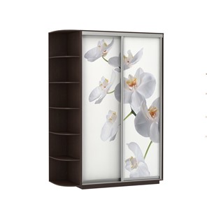 Шкаф 2-створчатый Экспресс 1500x600x2200, со стеллажом, Орхидея белая/венге в Кушве