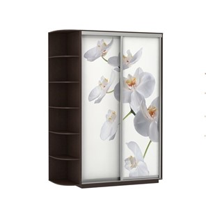 Шкаф 2-х дверный Экспресс 1900x600x2400, со стеллажом, Орхидея белая/венге в Екатеринбурге - предосмотр