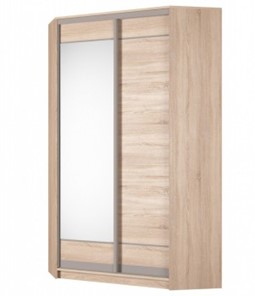Угловой шкаф Аларти (YA-230х1250(602) (2) Вар. 5; двери D1+D2), с зеркалом в Екатеринбурге - предосмотр