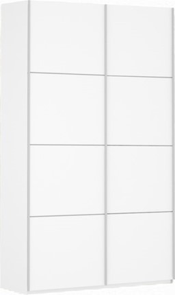Шкаф-купе двухдверный Прайм (ДСП/ДСП) 1400x570x2300, белый снег в Ревде - изображение