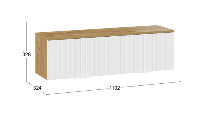 Шкаф навесной Хилтон 1100 (Дуб Крафт Золотой/Белый матовый) в Ревде - изображение 4