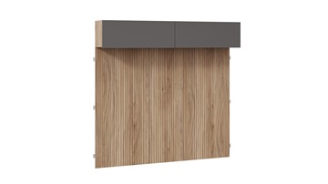 Настенный шкаф с декоративными панелями Порто (366) СМ-393.21.023-24 (Яблоня Беллуно/Графит софт) в Кушве - предосмотр