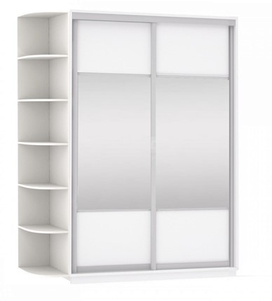 Шкаф двухдверный Экспресс (Комби), со стеллажом 1500x600x2400, белый снег в Каменске-Уральском - изображение