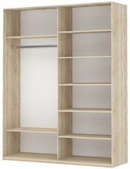 Шкаф 2-створчатый Прайм (Белое стекло/Белое стекло) 1600x570x2300, венге в Екатеринбурге - предосмотр 1