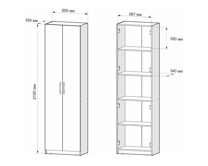 Шкаф двухдверный Шкф1-4, Остин 1 (Венге Цаво/Белый) в Ревде - изображение 3