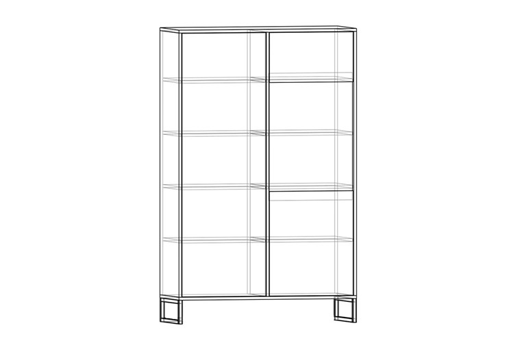 Распашной шкаф-витрина Виртон №21, винтерберг/белый в Первоуральске - изображение 1
