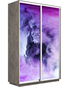 Шкаф 2-х створчатый Экспресс 1200x450x2200, Фиолетовый дым/бетон в Ревде