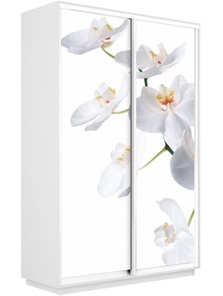 Шкаф 2-створчатый Экспресс 1200x450x2200, Орхидея белая/белый снег в Новоуральске