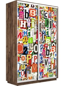 Шкаф 2-дверный Экспресс 1200x450x2400, Буквы/дуб табачный в Екатеринбурге