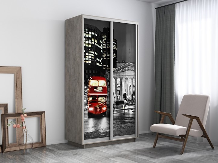 Шкаф 2-дверный Экспресс 1200x600x2400, Ночной Лондон/бетон в Екатеринбурге - изображение 3