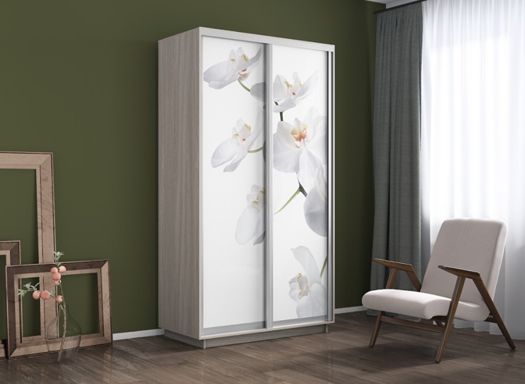 Шкаф 2-дверный Экспресс 1200x600x2200, Орхидея белая/шимо светлый в Екатеринбурге - изображение 3
