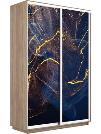Шкаф 2-дверный Экспресс 1200x600x2400, Абстракция золотая пыль/дуб сонома в Богдановиче - изображение