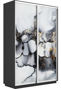 Шкаф 2-х створчатый Экспресс 1400x600x2200, Абстракция серая/серый диамант в Екатеринбурге