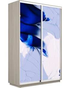 Шкаф 2-дверный Экспресс 1400x600x2400, Абстракция бело-голубая/шимо светлый в Екатеринбурге - предосмотр