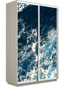 Шкаф 2-дверный Экспресс 1400x600x2400, Морские волны/шимо светлый в Ревде