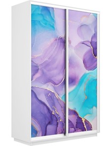 Шкаф Экспресс 1600x450x2200, Абстракция фиолетовая/белый снег в Первоуральске