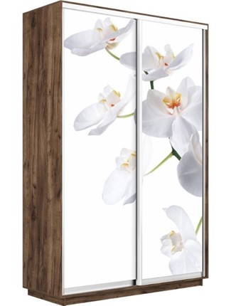 Шкаф Экспресс 1600x450x2400, Орхидея белая/дуб табачный в Екатеринбурге - изображение