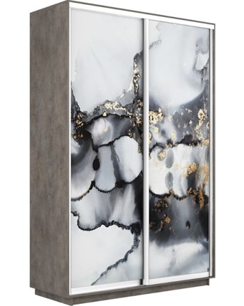 Шкаф Экспресс 1600x600x2200, Абстракция серая/бетон в Новоуральске - изображение