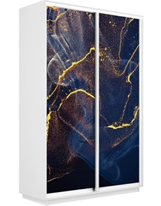 Шкаф 2-х створчатый Экспресс 1600x600x2200, Абстракция золотая пыль/белый снег в Каменске-Уральском
