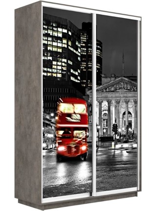 Шкаф-купе 2-х дверный Экспресс 1600x600x2200, Ночной Лондон/бетон в Екатеринбурге - изображение