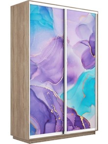 Шкаф Экспресс 1600x600x2400, Абстракция фиолетовая/дуб сонома в Ревде