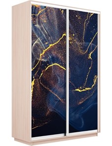 Шкаф 2-х створчатый Экспресс 1600x600x2400, Абстракция золотая пыль/дуб молочный в Первоуральске