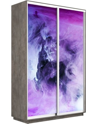 Шкаф 2-створчатый Экспресс 1600x600x2400, Фиолетовый дым/бетон в Екатеринбурге - изображение