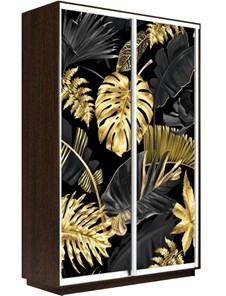 Шкаф 2-дверный Экспресс 1600x600x2400, Листья золото/венге в Новоуральске