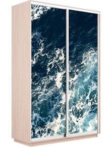 Шкаф 2-створчатый Экспресс 1600x600x2400, Морские волны/дуб молочный в Первоуральске