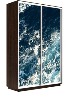 Шкаф 2-створчатый Экспресс 1600x600x2400, Морские волны/венге в Екатеринбурге