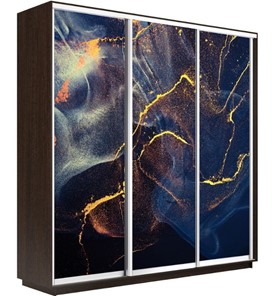 Шкаф 3-х створчатый Экспресс 1800х450х2400, Абстракция золотая пыль/венге в Екатеринбурге