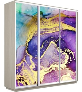 Шкаф Экспресс 1800х600х2200, Абстракция фиолетово-золотая/шимо светлый в Ирбите