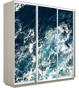 Шкаф 3-дверный Экспресс 1800х600х2200, Морские волны/шимо светлый в Краснотурьинске