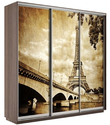 Шкаф трехдверный Экспресс 1800х600х2400, Париж/шимо темный в Екатеринбурге - изображение