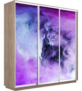 Шкаф 3-дверный Экспресс 2100х600х2200, Фиолетовый дым/дуб сонома в Каменске-Уральском