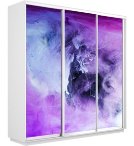 Шкаф 3-х створчатый Экспресс 2400х450х2200, Фиолетовый дым/белый снег в Екатеринбурге