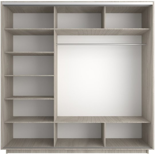 Шкаф 3-дверный Экспресс (3 зеркала) 2400х600х2200, шимо светлый в Краснотурьинске - изображение 2