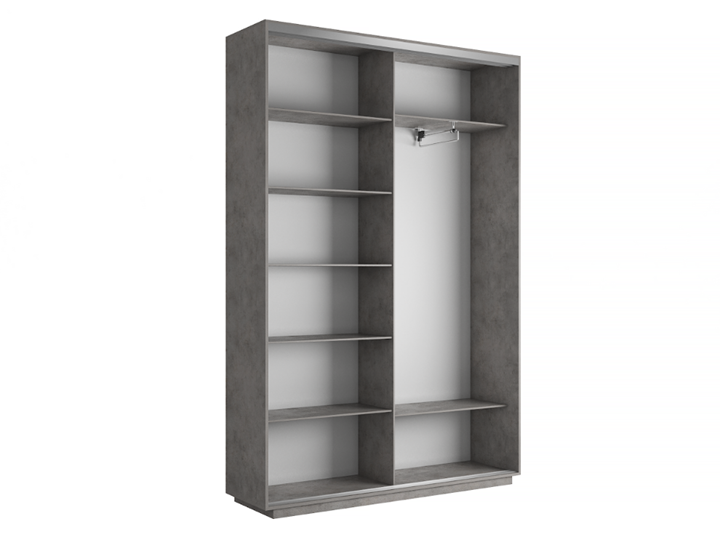 Шкаф 2-х дверный Экспресс (ДСП/Зеркало) 1200х450х2200, бетон в Кушве - изображение 3