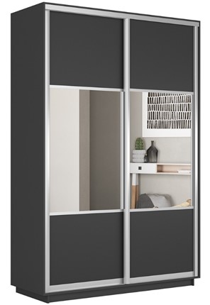Шкаф 2-х дверный Экспресс (Комби) 1200x450x2400, серый диамант в Ревде - изображение