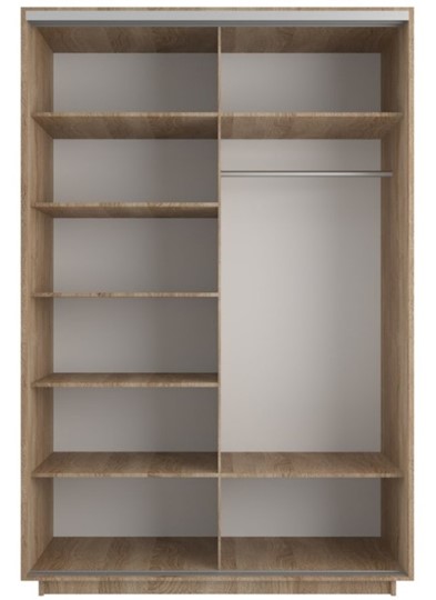 Шкаф 2-х створчатый Экспресс (Комби), со стеллажом 1500x600x2200, дуб сонома в Ревде - изображение 1