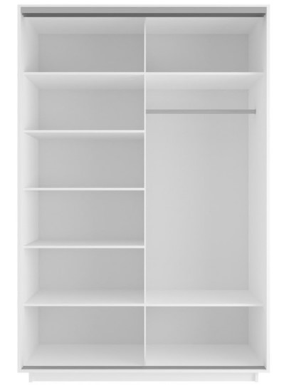 Шкаф двухдверный Экспресс (Комби), со стеллажом 1500x600x2400, белый снег в Кушве - изображение 1