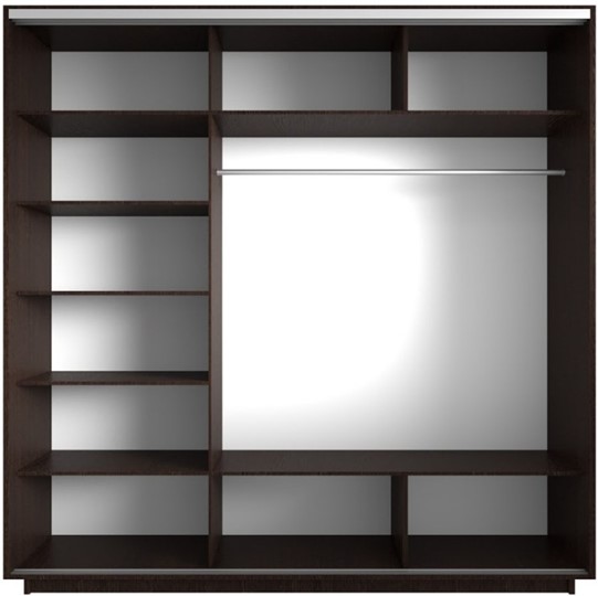 Шкаф 3-х створчатый Экспресс со стеллажом, 2100х600х2200, Париж/венге в Екатеринбурге - изображение 1