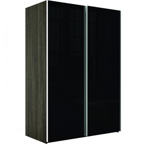 Шкаф двухдверный Эста (Стекло черное/Стекло черное) 2000x660x2200, венге мали в Каменске-Уральском