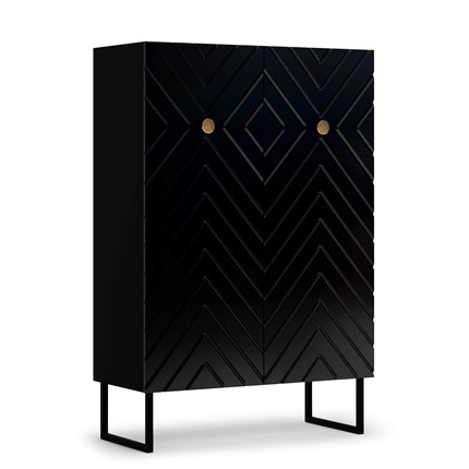 Шкаф низкий Марсель (Глянец Черный) в Первоуральске - изображение