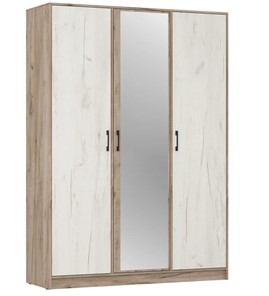 Шкаф трехдверный ШР3/1 Соната с зеркалом Дуб Крафт Серый - Дуб Крафт Белый в Ирбите