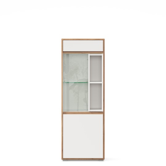 Шкаф-витрина малый Лайн Белый ЛД 693.020 в Екатеринбурге - изображение 1